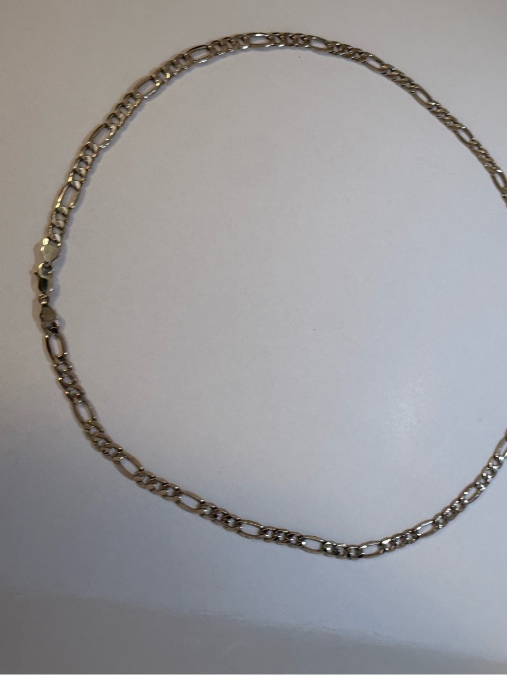 Authentic Solid 14K Yellow Gold Aurafin Italy Figaro Link Chain Necklace 20" 8.5